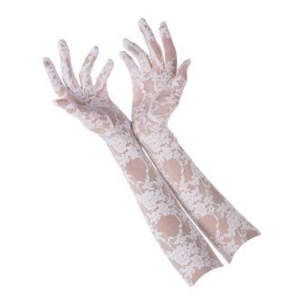 Белые перчатки из гипюра